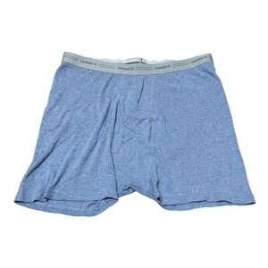 VTG Hanes Boxer Brief Comfort Flex Size Large Waist Gray Band Light Blue